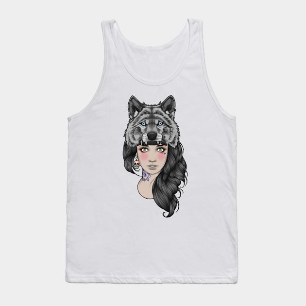 Wolf Girl Tank Top by RikLeeIllustration